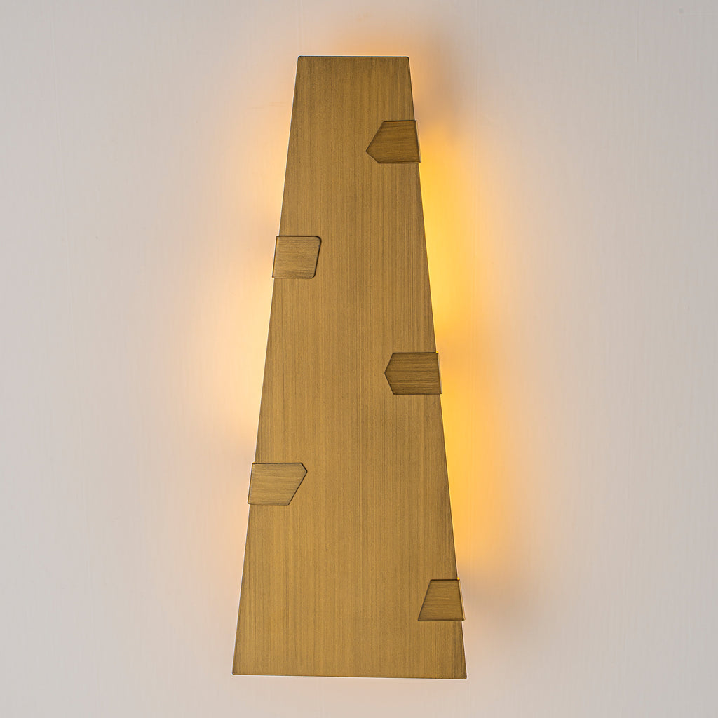 Trapezoid Brushed Gold LED Wall Light Dimmable IP65 Indoor Outdoor - product image 10 | Zenvolit