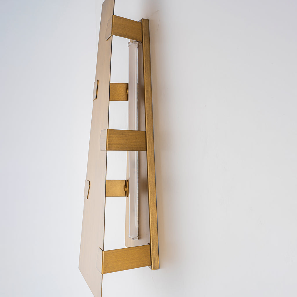 Trapezoid Brushed Gold LED Wall Light Dimmable IP65 Indoor Outdoor - product image 12 | Zenvolit