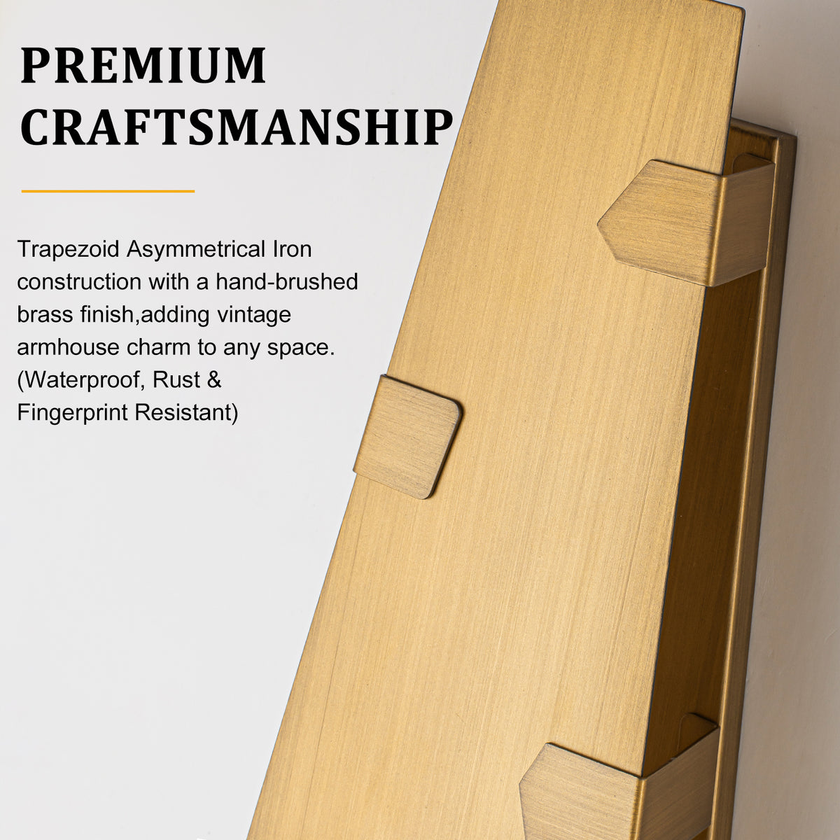 Trapezoid Brushed Gold LED Wall Light Dimmable IP65 Indoor Outdoor - product image 13 | Zenvolit