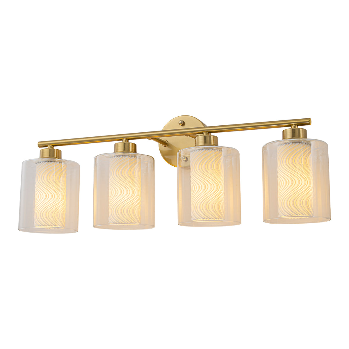 Modern Gold Vanity Light with Double Cylinder Shades Bathroom - product image 12 | Zenvolit