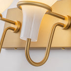 Modern Gold Vanity Light with Clouded Glass Bulb-Vase Shades Bathroom - product image 6 | Zenvolit