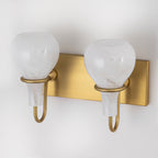 Modern Gold Vanity Light with Clouded Glass Bulb-Vase Shades Bathroom - product image 7 | Zenvolit
