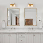 Modern Gold Vanity Light with Clouded Glass Bulb-Vase Shades Bathroom - product image 15 | Zenvolit
