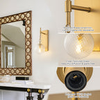 Modern Luxury Wall Sconce Vanity Wall Light Clear Glass Globe Shade - product image 4 | Zenvolit