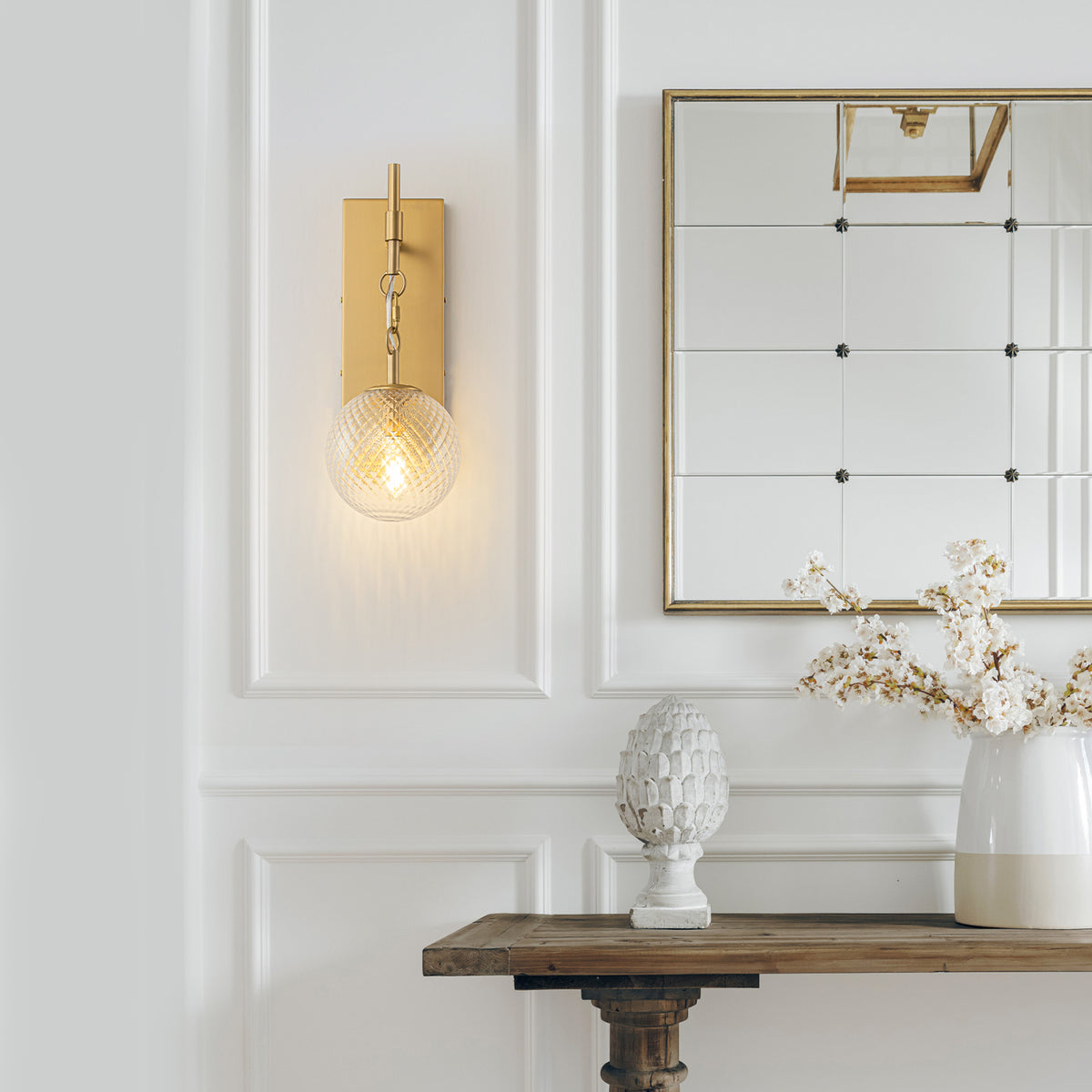 Modern Luxury Wall Sconce Vanity Wall Light Clear Glass Globe Shade - product image 6 | Zenvolit