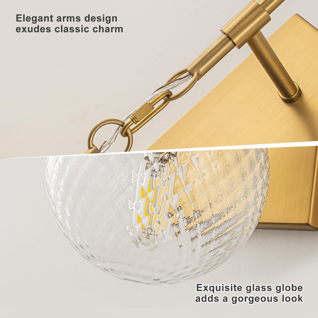 Modern Luxury Wall Sconce Vanity Wall Light Clear Glass Globe Shade - product image 10 | Zenvolit