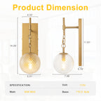 Modern Luxury Wall Sconce Vanity Wall Light Clear Glass Globe Shade - product image 11 | Zenvolit