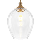 Modern Matte Brass Pendant Light Teardrop Ribbed Clear Glass Shade - product image 4 | Zenvolit