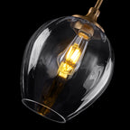 Modern Matte Brass Pendant Light Teardrop Ribbed Clear Glass Shade - product image 5 | Zenvolit
