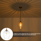 Modern Matte Brass Pendant Light Teardrop Ribbed Clear Glass Shade - product image 13 | Zenvolit