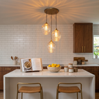 3-Light Modern Cluster Hanging Pendant Light Ribbed Clear Glass - product image 4 | Zenvolit