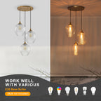 3-Light Modern Cluster Hanging Pendant Light Ribbed Clear Glass - product image 10 | Zenvolit
