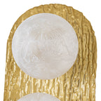 2-Light Textured Gold Metal Wall Sconce Frosted Crackled Glass Globe - product image 9 | Zenvolit