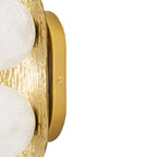 2-Light Textured Gold Metal Wall Sconce Frosted Crackled Glass Globe - product image 12 | Zenvolit