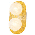 2-Light Textured Gold Metal Wall Sconce Frosted Crackled Glass Globe - product image 14 | Zenvolit