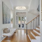 Ring Chrome LED Chandelier Textured Clear & Frosted Crystal Panels - product image 4 | Zenvolit