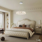 Ring Chrome LED Chandelier Textured Clear & Frosted Crystal Panels - product image 5 | Zenvolit