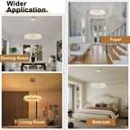 Ring Chrome LED Chandelier Textured Clear & Frosted Crystal Panels - product image 6 | Zenvolit