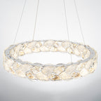 Ring Chrome LED Chandelier Textured Clear & Frosted Crystal Panels - product image 10 | Zenvolit