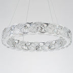 Ring Chrome LED Chandelier Textured Clear & Frosted Crystal Panels - product image 11 | Zenvolit