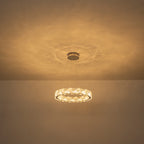 Ring Chrome LED Chandelier Textured Clear & Frosted Crystal Panels - product image 12 | Zenvolit
