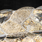 Ring Chrome LED Chandelier Textured Clear & Frosted Crystal Panels - product image 13 | Zenvolit