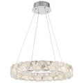 Ring Chrome LED Chandelier Textured Clear & Frosted Crystal Panels - product image 16 | Zenvolit