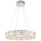 Ring Chrome LED Chandelier Textured Clear & Frosted Crystal Panels - product image 16 | Zenvolit