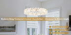 Ring Chrome LED Chandelier Textured Clear & Frosted Crystal Panels - product image 17 | Zenvolit