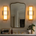 Brushed Gold LED Wall Sconce with White Alabaster Resin Shade - product image 1 | Zenvolit