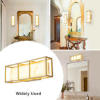 Brushed Gold LED Wall Sconce with White Alabaster Resin Shade - product image 5 | Zenvolit