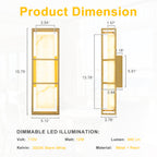 Brushed Gold LED Wall Sconce with White Alabaster Resin Shade - product image 6 | Zenvolit