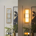 Brushed Gold LED Wall Sconce with White Alabaster Resin Shade - product image 7 | Zenvolit