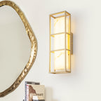 Brushed Gold LED Wall Sconce with White Alabaster Resin Shade - product image 11 | Zenvolit