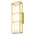 Brushed Gold LED Wall Sconce with White Alabaster Resin Shade - product image 12 | Zenvolit