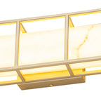 Brushed Gold LED Wall Sconce with White Alabaster Resin Shade - product image 14 | Zenvolit