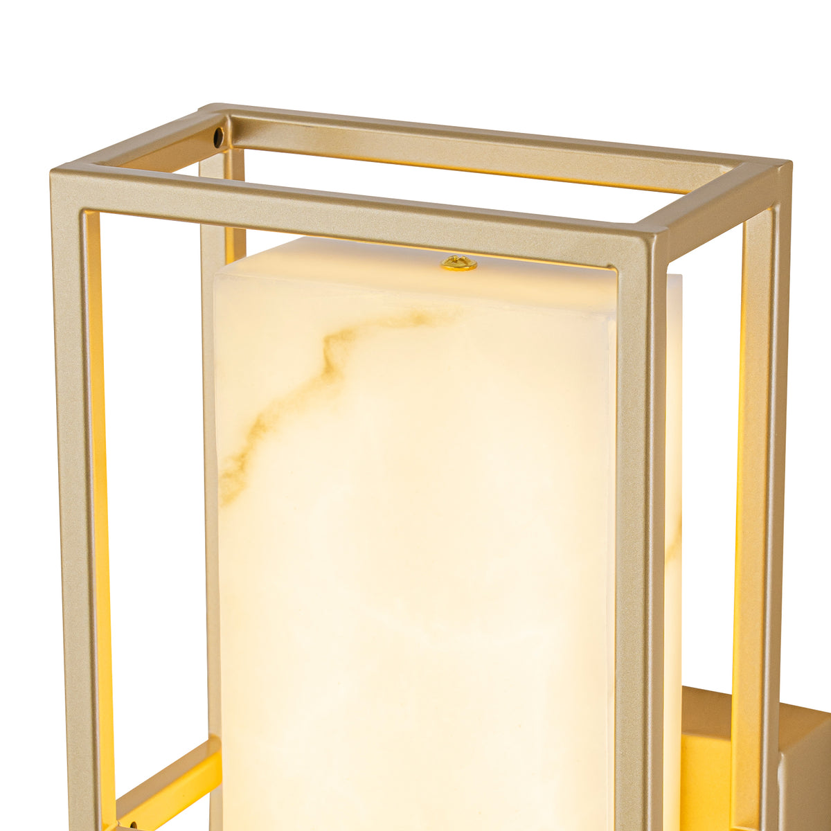 Brushed Gold LED Wall Sconce with White Alabaster Resin Shade - product image 16 | Zenvolit
