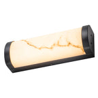Black LED Wall Sconce Semi-Cylinder White Faux Alabaster Resin Shade - product image 14 | Zenvolit