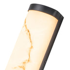 Black LED Wall Sconce Semi-Cylinder White Faux Alabaster Resin Shade - product image 16 | Zenvolit