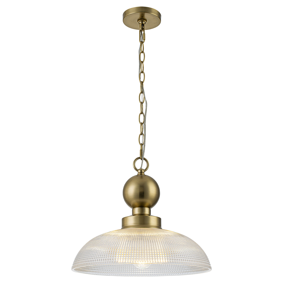 1-Light Gold Pendant Light Shallow Half-Dome Textured Grid Glass Shade - product image 14 | Zenvolit