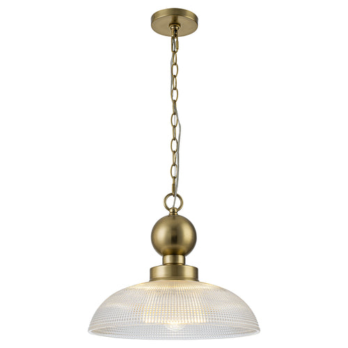 1-Light Gold Pendant Light Shallow Half-Dome Textured Grid Glass Shade - product image 14 | Zenvolit