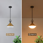 Single Light Gold Cone Metal Pendant with Frosted White Glass Shade - product image 8 | Zenvolit
