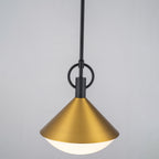 Single Light Gold Cone Metal Pendant with Frosted White Glass Shade - product image 9 | Zenvolit