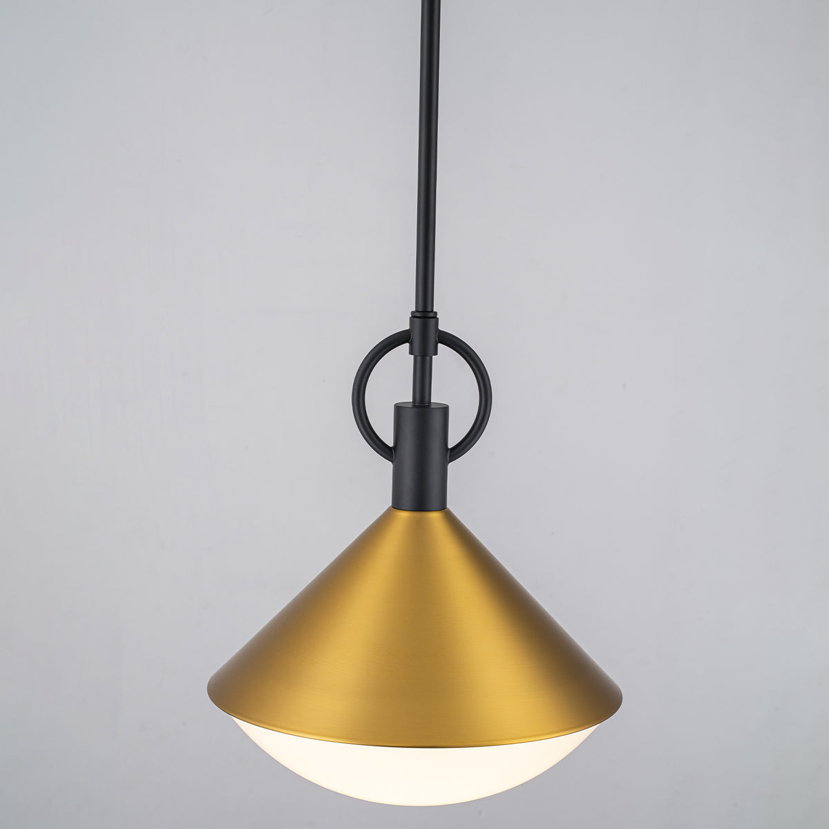 Single Light Gold Cone Metal Pendant with Frosted White Glass Shade - product image 9 | Zenvolit