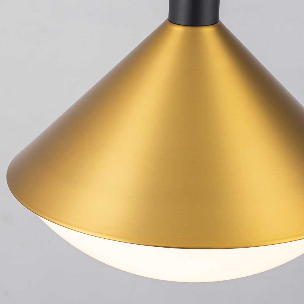 Single Light Gold Cone Metal Pendant with Frosted White Glass Shade - product image 10 | Zenvolit