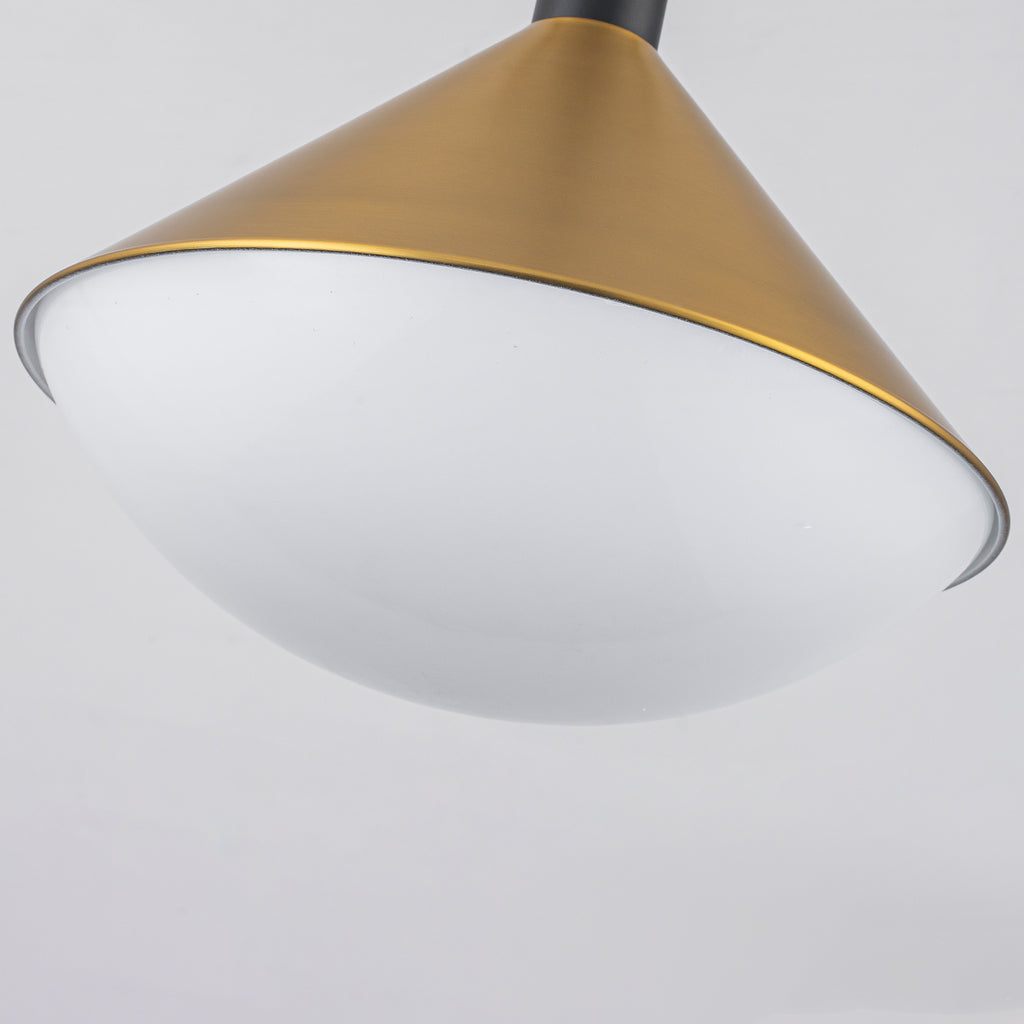 Single Light Gold Cone Metal Pendant with Frosted White Glass Shade - product image 11 | Zenvolit