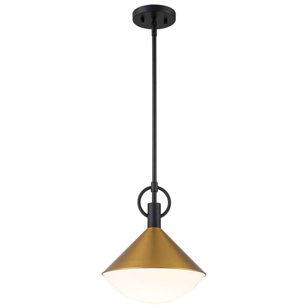 Single Light Gold Cone Metal Pendant with Frosted White Glass Shade - product image 14 | Zenvolit