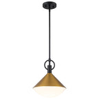 Single Light Gold Cone Metal Pendant with Frosted White Glass Shade - product image 14 | Zenvolit