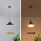 Single Light Black Cone Metal Pendant with Frosted White Glass Shade - product image 8 | Zenvolit