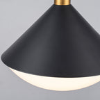 Single Light Black Cone Metal Pendant with Frosted White Glass Shade - product image 11 | Zenvolit